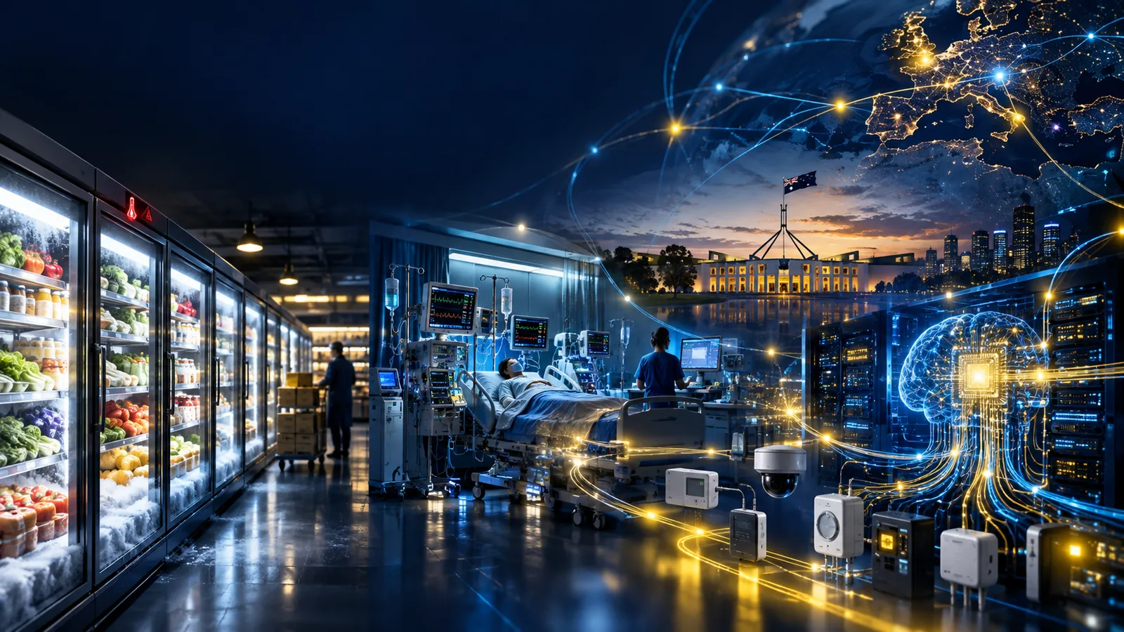 Connected infrastructure, AI security illustration