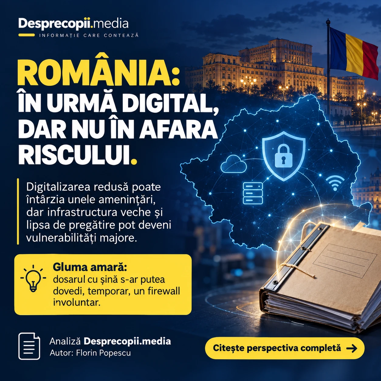 Vizual promoțional: România, în urmă digital, dar nu în afara riscului.